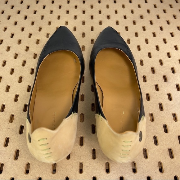 Terra Plana Women’s Leather Babydoll Stitched Stacked Heel Tan/ Black 40 US 9.5 - Picture 8 of 11